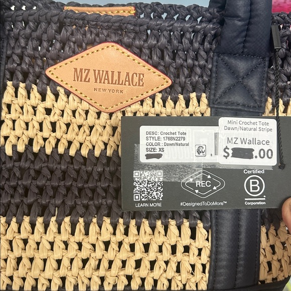 MZ Wallace Navy  and Cream small crochet bag - Picture 2 of 5